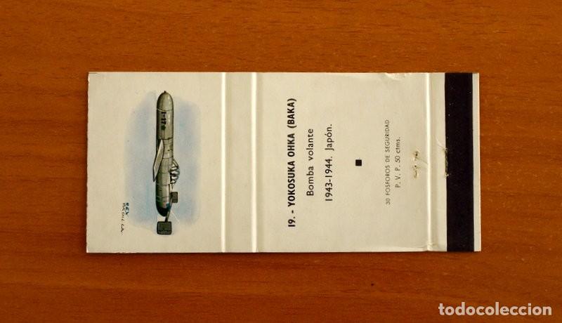Cajas de cerillas: Aviones - N&ordm; 19 Yokosuka Ohka Baka 1944 Jap&oacute;n - Fosforera Espa&ntilde;ola, Carterita de cerillas