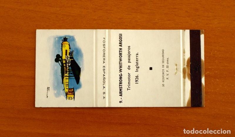Cajas de cerillas: Aviones - N&ordm; 9, Armstrong-Whitworth Argosi, 1926 - Carterita de cerillas - Fosforera Espa&ntilde;ola