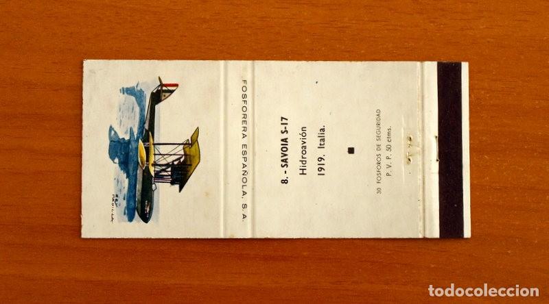 Cajas de cerillas: Aviones - N&ordm; 8 Savoia S 17 - Hidroavi&oacute;n 1919 Italia - Carterita de cerillas - Fosforera Espa&ntilde;ola
