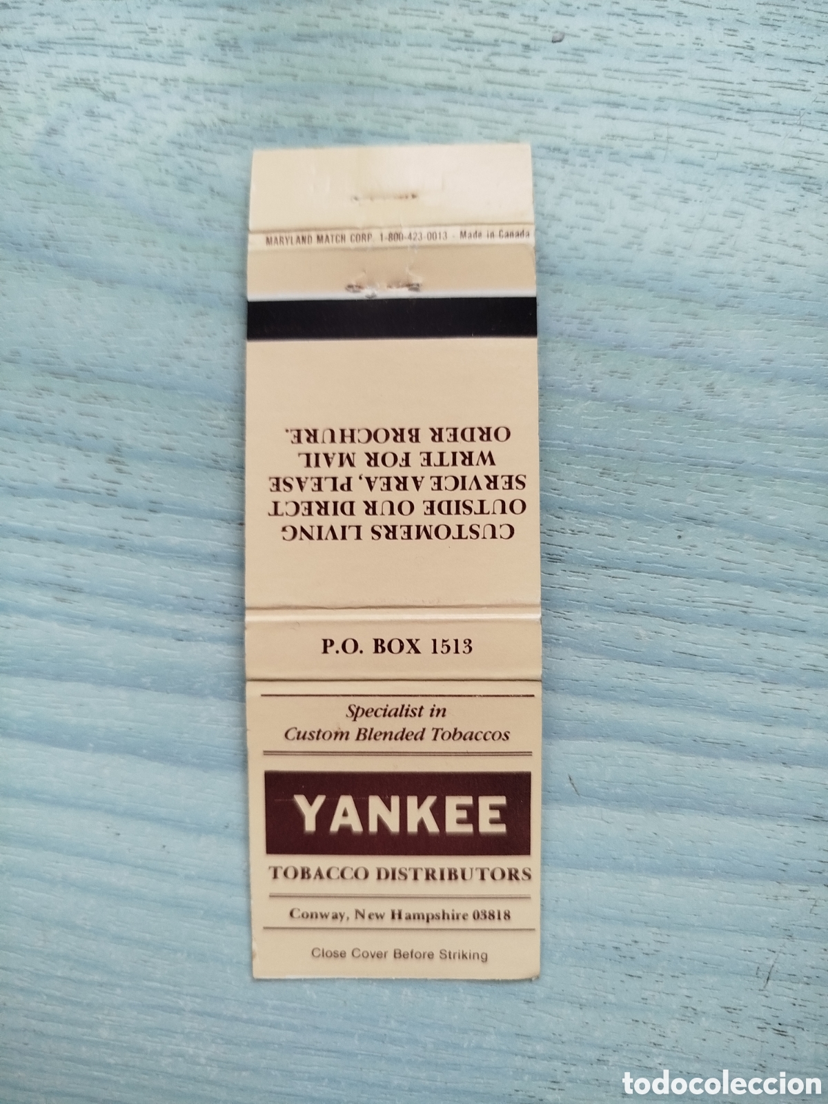 Cajas de cerillas: caja cerillas tabaco-plancha-YANKEE