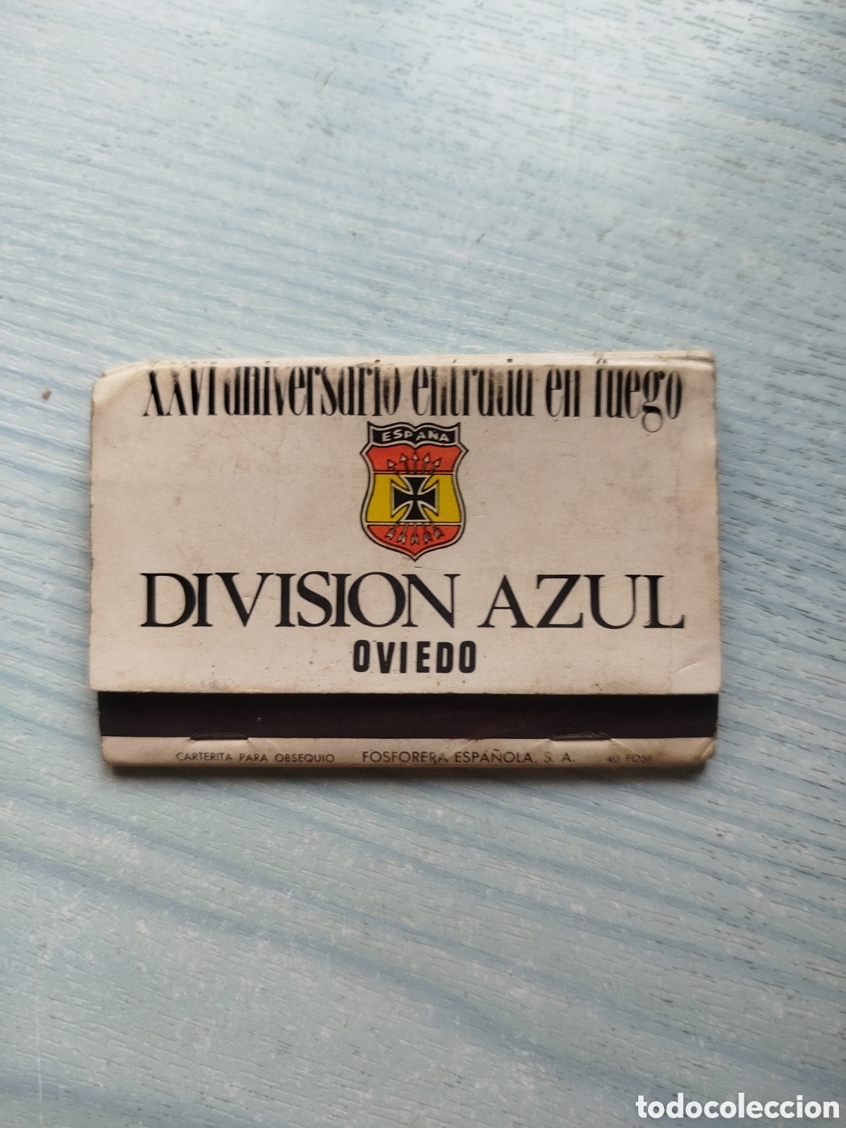 Cajas de cerillas: Cerillas militar divisi&oacute;n azul