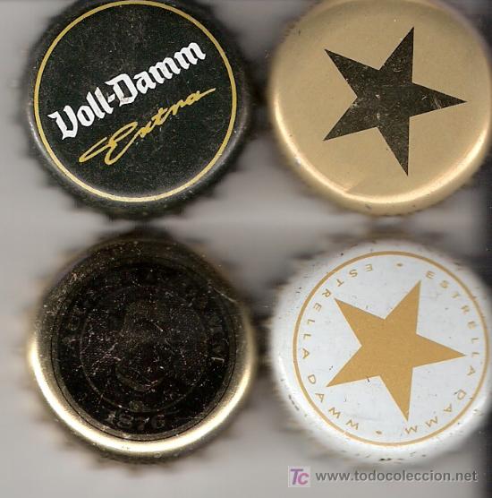 Coleccionismo de cervezas: 4 CHAPAS TAPONES CORONA BEER BIRRA BIERE KRONKORKEN TAPPI CERVEZA DAMM-----LOTE N. 552--.CARMANJO