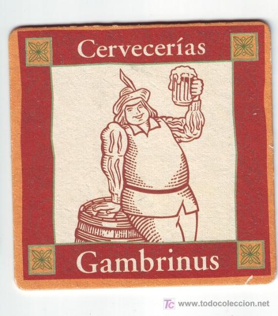 Coleccionismo de cervezas: POSAVASO DE LA ``CERVECER&Iacute;A GAMBRINUS&acute;&acute; CON EL LOGOTIPO DE CERVEZAS CRUZCAMPO