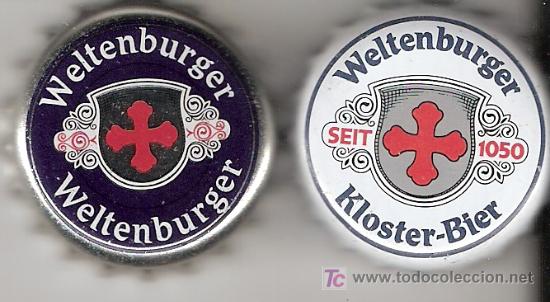 Colecionismo de cervejas: 2 CHAPAS TAPONES CORONA BIRRA BEER CERVEZA WELTENBURGER. ALEMANIA.--LOTE N. 554-----CARMANJO
