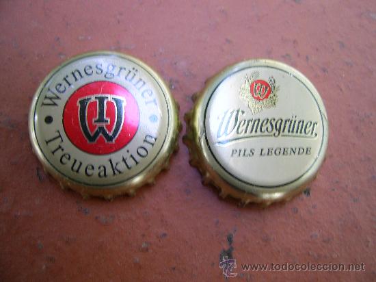 Sammeln von Brauereiartikeln: 2 CHAPAS CAPSULES BIERE BIER BIRRA TAPPICERVEZA WERNESGR&Uuml;NER (2). ALEMANIA.----LOTE N. 321-CARMANJO