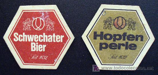 Coleccionismo de cervezas: DOS POSAVASOS SCHWECHATER BIER