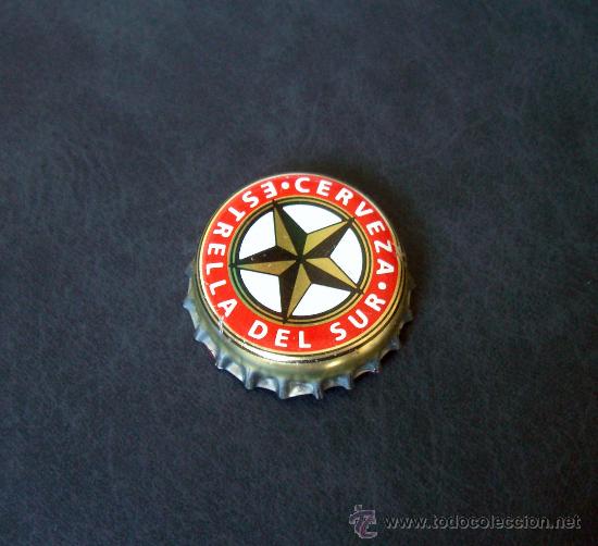 Colecionismo de cervejas: ANTIGUA CHAPA DE CERVEZA ESTRELLA DEL SUR - BEBIDA ESPA&Ntilde;A - MUY DIF&Iacute;CIL CONSEGUIRLA