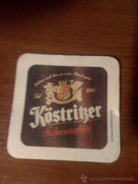 Coleccionismo de cervezas: Posavasos de cerveza K&ouml;stritzer Schwarzbier. Distinto dibujo en cada cara.