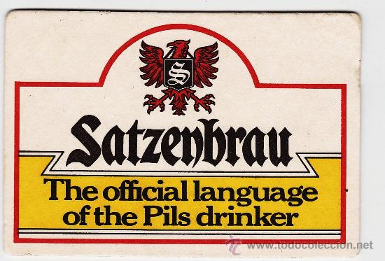 Sammeln von Brauereiartikeln: posavasos.-posavaso.- cerveza satzenbrau.- con texto en el dorso