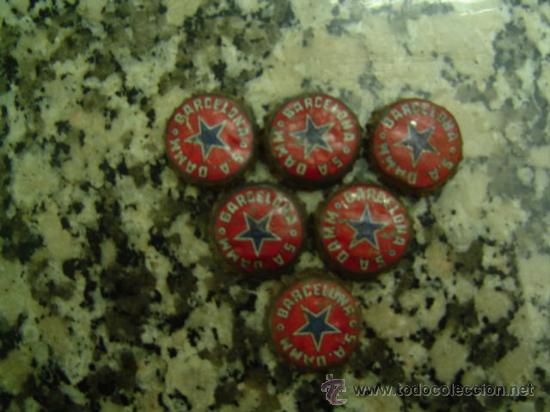 Coleccionismo de cervezas: 6 CHAPAS CORONA DAMM BARCELONA S.A. CORCHO