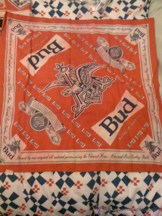 Coleccionismo de cervezas: Banderola de cerveza Bud. 50 x 50 cm.