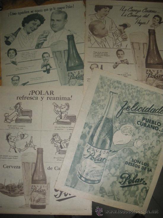 Coleccionismo de cervezas: CERVEZA POLAR. COLECCION DE CUATRO PUBLICIDADES.