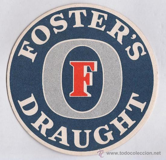 Collezionismo di birre: posavasos - foster&acute;s - draught - australia - gran formato - con texto en el dorso - a&ntilde;os 70