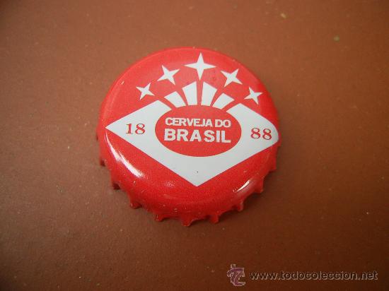 Coleccionismo de cervezas: BOTTLE CAP TAP&Oacute;N CORONA TAPPI BIRRA CHAPA CERVEZA BRAHMA (2). BRASIL.-LOTE N. 782-----CARMANJO