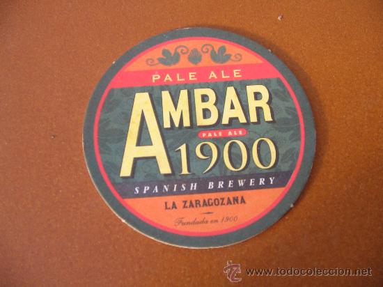 Coleccionismo de cervezas: POSAVASOS CERVEZA AMBAR 1900 LA ZARAGOZANA