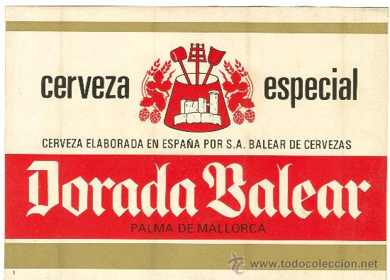 Coleccionismo de cervezas: AUTOADHESIVO CERVEZA DORADA BALEAR - Foto 1