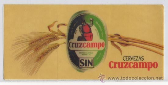 Coleccionismo de cervezas: PEGATINA DE CERVEZA CRUZCAMPO SIN GRANDE 80&acute;S BEBIDA