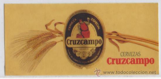 Coleccionismo de cervezas: PEGATINA DE CERVEZA ESPECIAL CRUZCAMPO PEQUE&Ntilde;A 80&acute;S BEBIDA