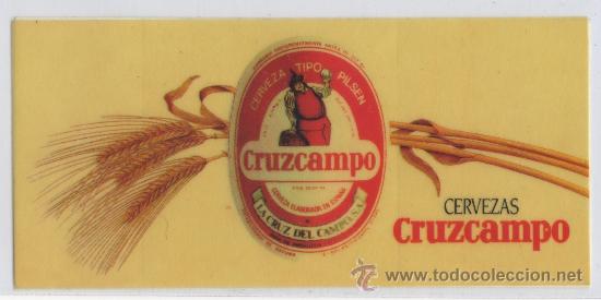 Coleccionismo de cervezas: PEGATINA DE CERVEZA TIPO PILSEN CRUZCAMPO PEQUE&Ntilde;A 80&acute;S BEBIDA