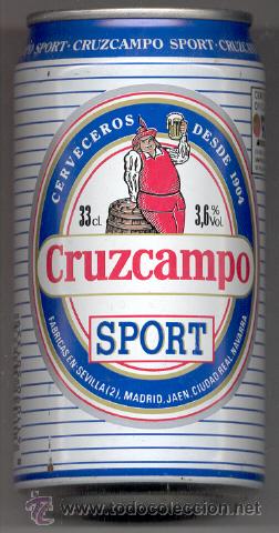 Coleccionismo de cervezas: Lata Bote Cerveza Beer Can Cruzcampo Sport Expo &acute;92. Espa&ntilde;a.