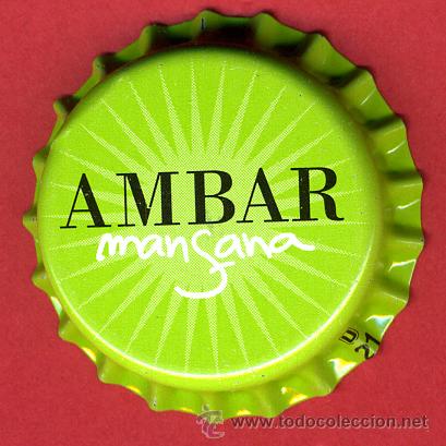 Coleccionismo de cervezas: CHAPA CERVEZA , AMBAR MANZANA , ORIGINAL , A58