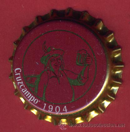 Coleccionismo de cervezas: CHAPA CERVEZA , CRUZCAMPO 1904 , ORIGINAL , A225