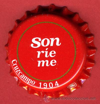Coleccionismo de cervezas: CHAPA CERVEZA , CRUZCAMPO 1904 SONRIEME , ORIGINAL , A242