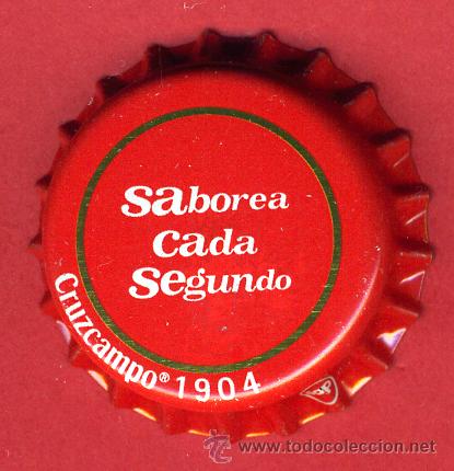 Coleccionismo de cervezas: CHAPA CERVEZA , CERVEZAS CRUZCAMPO , SABOREA CADA SEGUNDO 1904 , ORIGINAL , B462