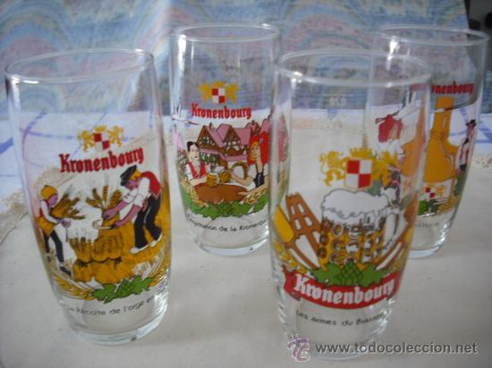 Coleccionismo de cervezas: 4 VASOS CERVEZA KRONNENBOURG