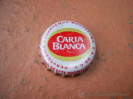 Coleccionismo de cervezas: BOTTLE CAP BEER BIERE BIRRA PIVO CHAPA CERVEZA CARTA BLANCA. M&Eacute;XICO/M&Eacute;JICO.--LOTE N. 209---CARMANJO