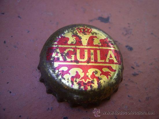 Coleccionismo de cervezas: ANTIGUO TAP&Oacute;N CORONA BEER BIERE CHAPA CERVEZA EL AGUILA. FAB. CHAPA: TCI.---LOTE N. 1270--CARMANJO