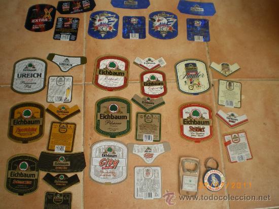 Coleccionismo de cervezas: LOTE ETIQUETAS CERVEZA EICHBAUM, ABRIDORES, A&Ntilde;OS 90, NUEVO (1)
