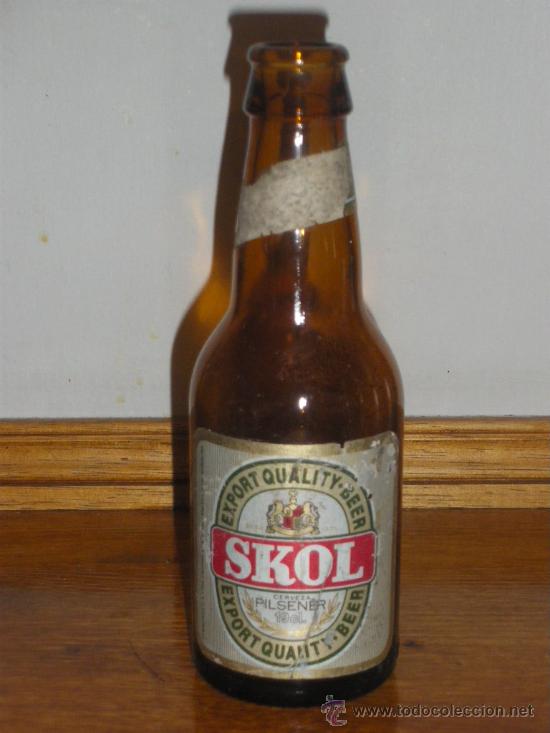 Sammeln von Brauereiartikeln: BOTELLIN DE CERVEZA SKOL.