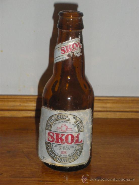 Sammeln von Brauereiartikeln: BOTELLIN DE CERVEZA SKOL.