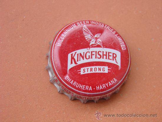 Coleccionismo de cervezas: BOTTLE CAP TAP&Oacute;N CORONA CHAPA CERVEZA KINGFISHER (9).INDIA.FAB. CHAPA. MS.---LOTE N. 337--CARMANJO