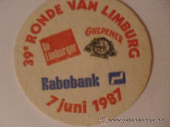 Coleccionismo de cervezas: Posavasos cerveza Gulpener Limburg 1987