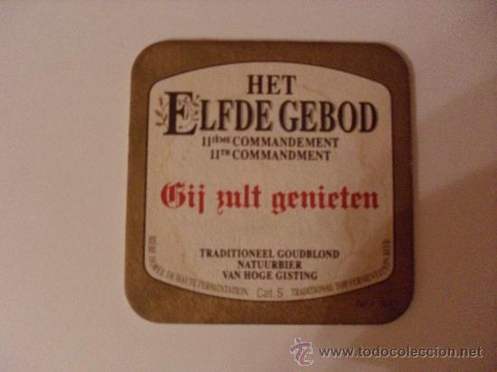 Coleccionismo de cervezas: Posavasos cerveza Elfde Gebod