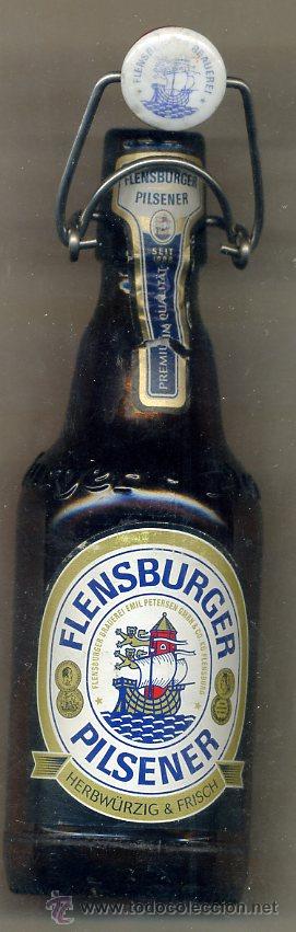 Collezionismo di birre: BOTELLA CERVEZA VACIA 33cl - FLENSBURGER - deutschland -cad. 2006 - barco heraldica