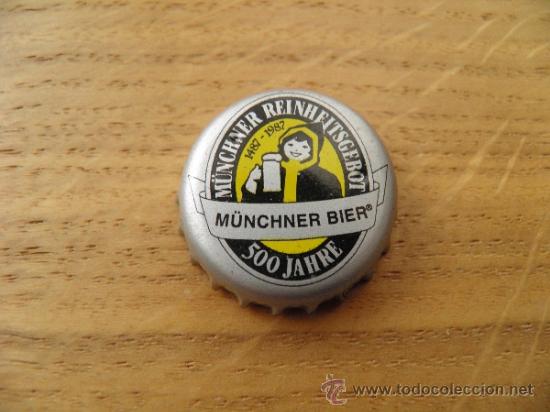 Coleccionismo de cervezas: ANTIGUA CHAPA TAP&Oacute;N CORONA BOTTLE CAP BIERE CERVEZA M&Uuml;NCHNER (1). ALEMANIA. --LOTE N. 1335--CARMANJO
