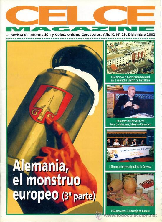 Collectionnisme de bi&egrave;res: REVISTA CELCE N&ordm; 29 / 2002 - CERVEZA - emi