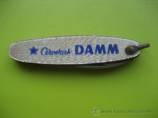 Coleccionismo de cervezas: Cervezas Damm. Navaja publicitaria. 6 cms. cerrada. 4.5 cms de hoja.