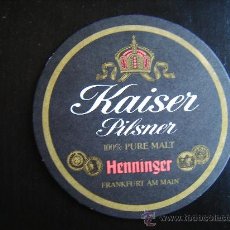 Coleccionismo de cervezas: POSAVASOS CERVEZA KAISER PILSEN. 100% MALT. FRANKFURT AM MAIN. . Lote 31781561