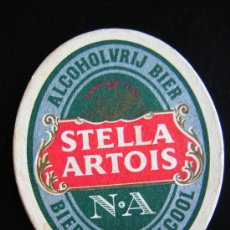 Coleccionismo de cervezas: LOTE 3 POSAVASOS STELLA ARTOIS. N.A. BIERE SANS ALCOOL. ANTIGUO. VERDE.. Lote 31781606