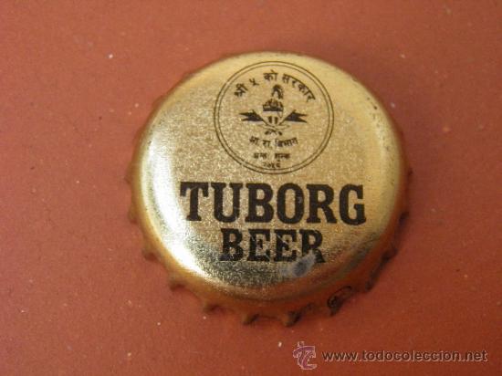 Coleccionismo de cervezas: CHAPA TAP&Oacute;N CORONA CAPSULE BEER CERVEZA NEPAL TUBORG-2- CIRCULO GRANDE.(12)--LOTE N. 1513--CARMANJO