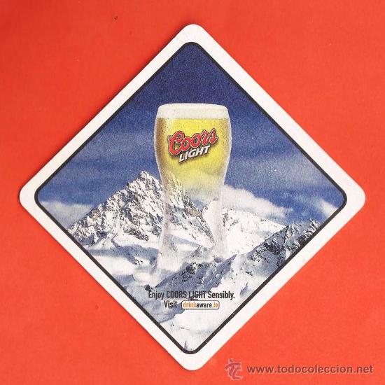 Collectionnisme de bi&egrave;res: posavasos - cerveza coors - light - inglaterra / eeuu - ambos lados iguales