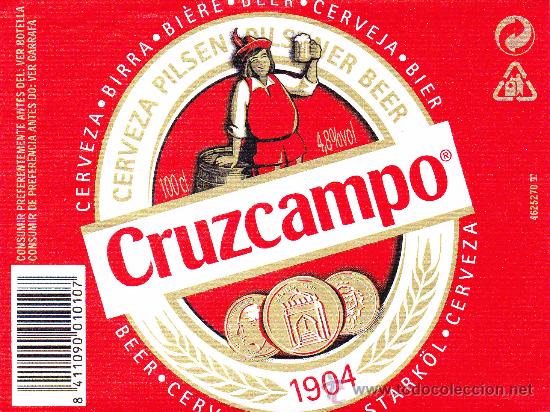 Coleccionismo de cervezas: ETIQUETA CERVEZA CRUZCAMPO