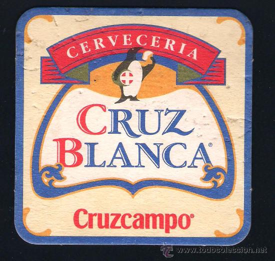 Coleccionismo de cervezas: 1 POSAVASOS DE CERVEZA ** CRUZCAMPO  - CERVECERIA CRUZ BLANCA   **