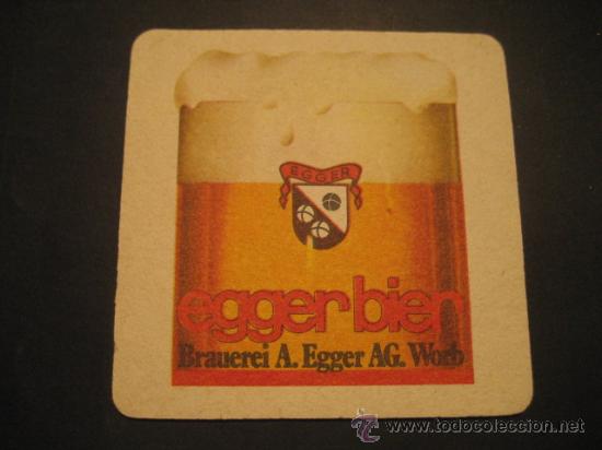 Coleccionismo de cervezas: Antiguo Posavasos CERVEZA EGGER - Foto 1