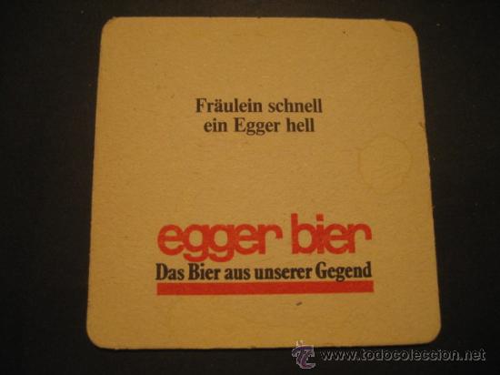 Coleccionismo de cervezas: Antiguo Posavasos CERVEZA EGGER - Foto 2