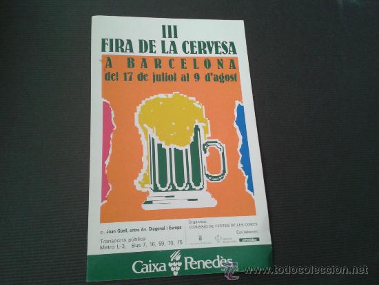 Coleccionismo de cervezas: Adhesivo pegatina III Fira Feria de la Cerveza de Barcelona a&ntilde;os 90